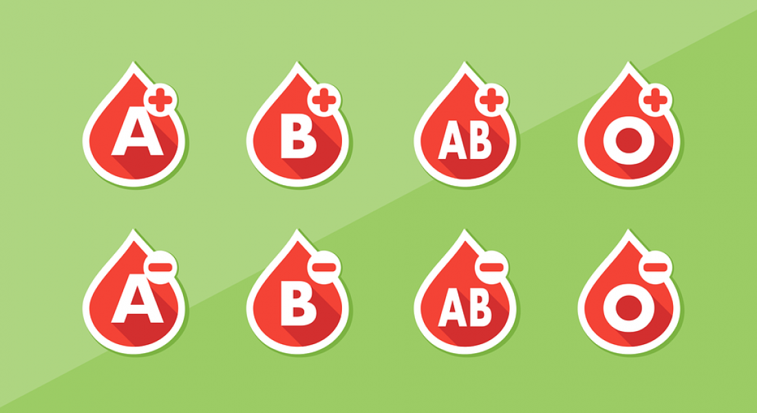 Ilustración sobre los distintos tipos de sangre
